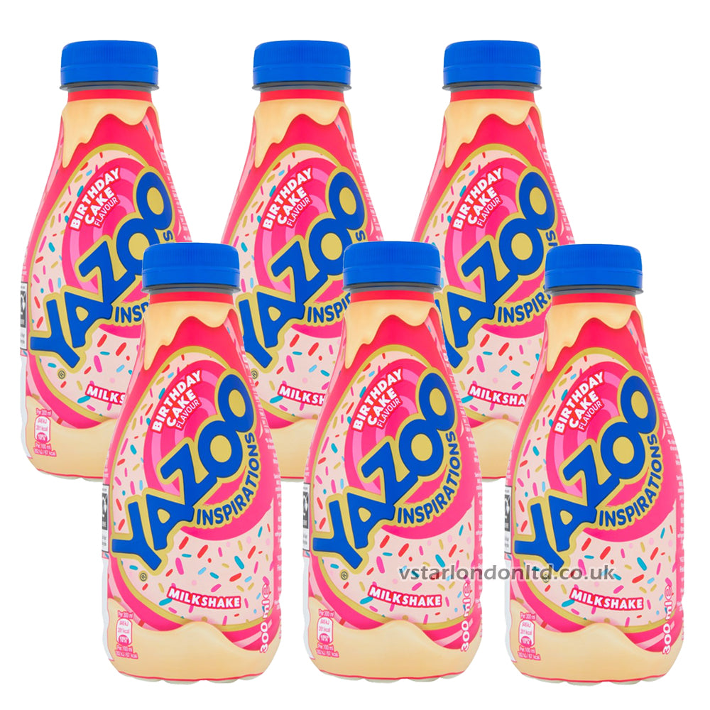 YAZOO Inspirations Birthday Cake Flavour Milkshake 300ml (6 & 12 Bottles)