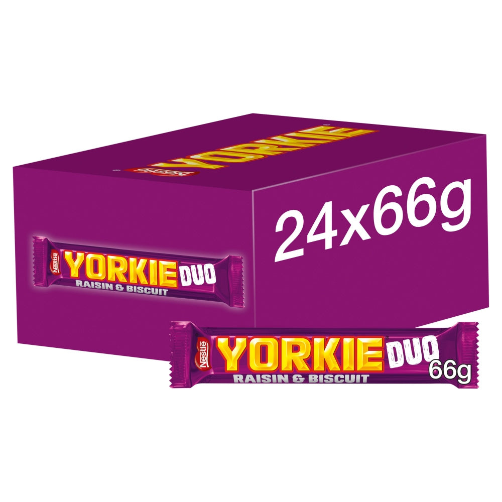 Yorkie Raisin & Biscuit Chocolate Duo 24 x 66g Bars