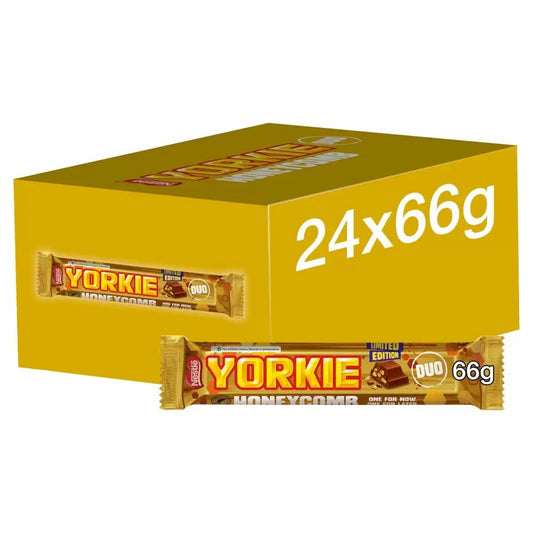 Yorkie Honeycomb Milk Chocolate DUO Bar 66g (Box Of 24)
